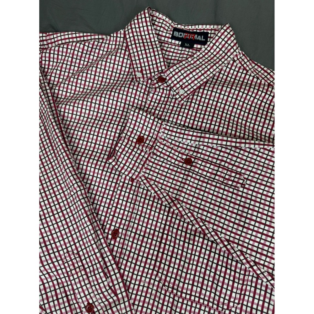Bocomal FR Shirt Mens XL Red Plaid Flame Resistant NFPA 2112‎ CAT2 FRC0816 Work